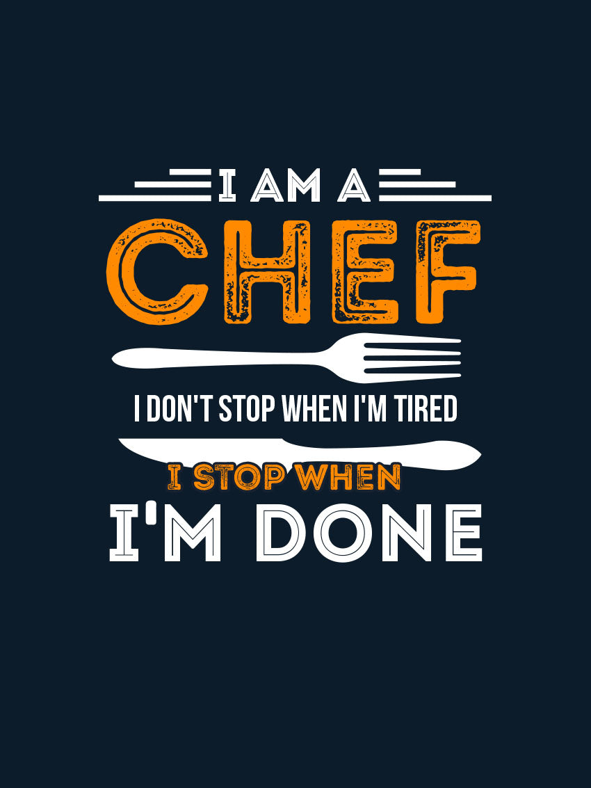 I Am a Chef- Navy Blue Crew Neck Chef T-shirt