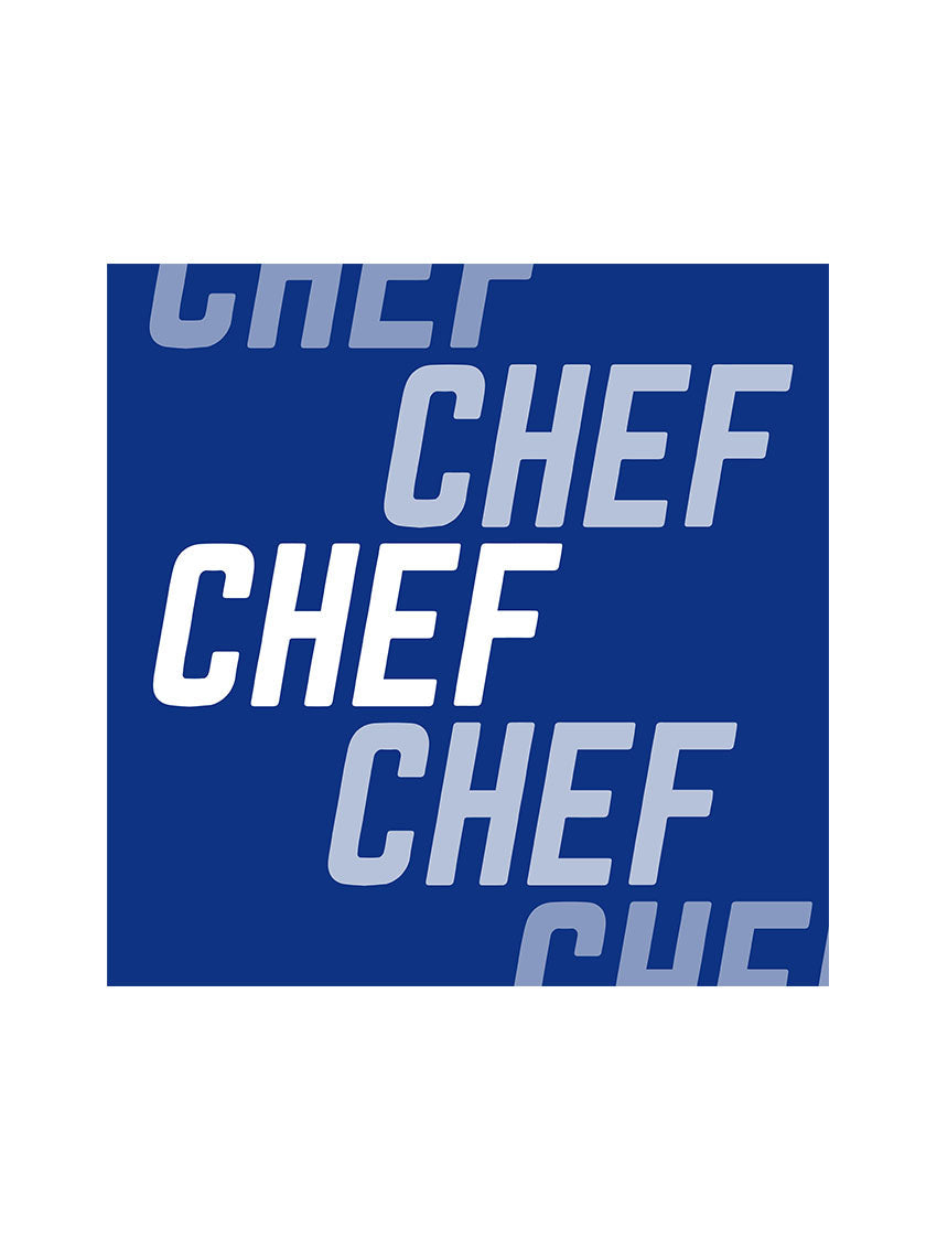 Chef Blue- White Crew Neck Chef T-shirt