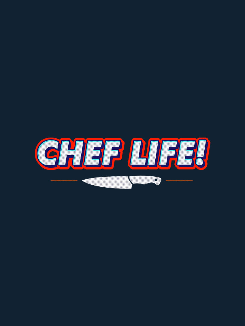 Chef Life- Navy Blue Crew Neck Chef T-shirt