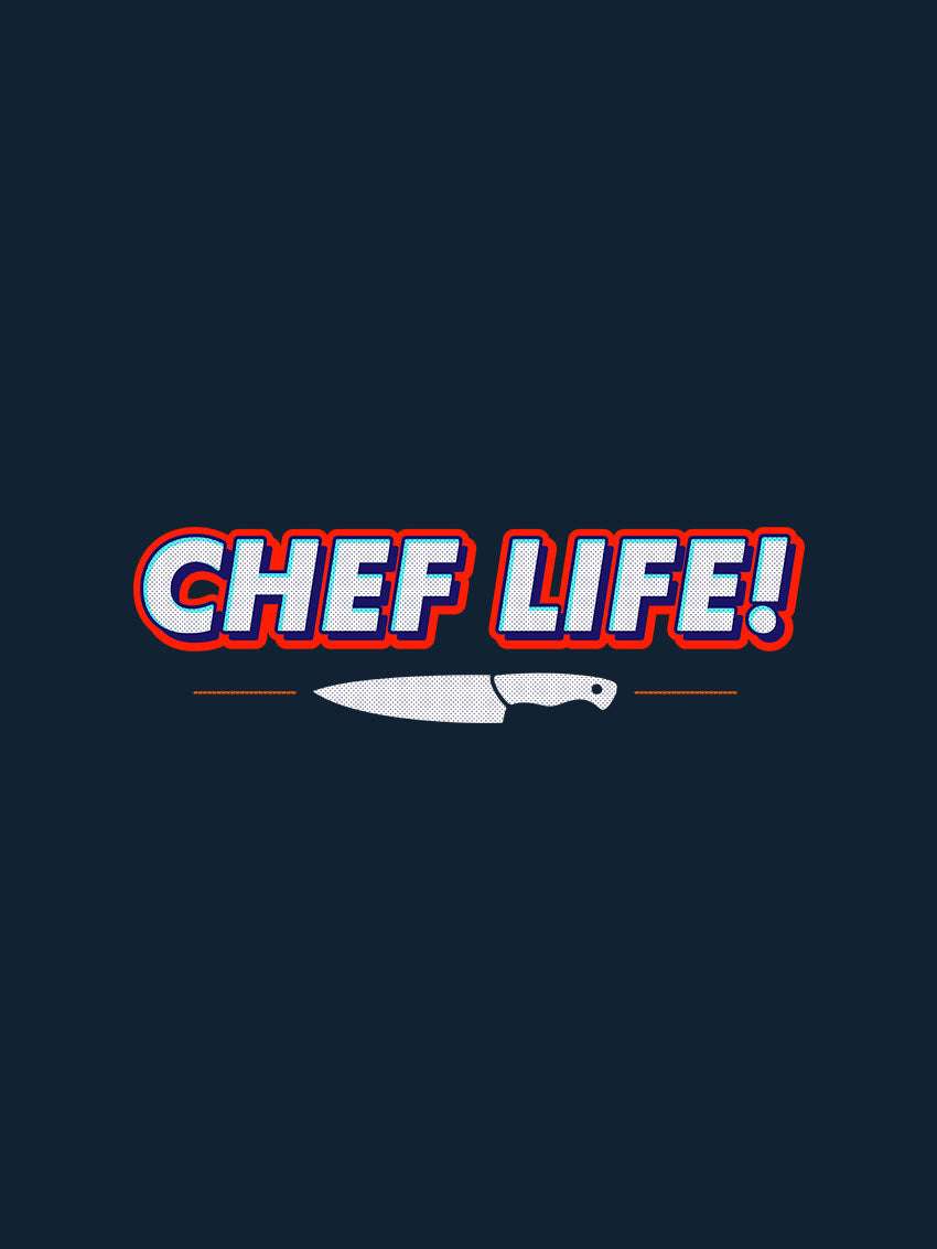 Chef Life- Navy Blue Crew Neck Chef T-shirt