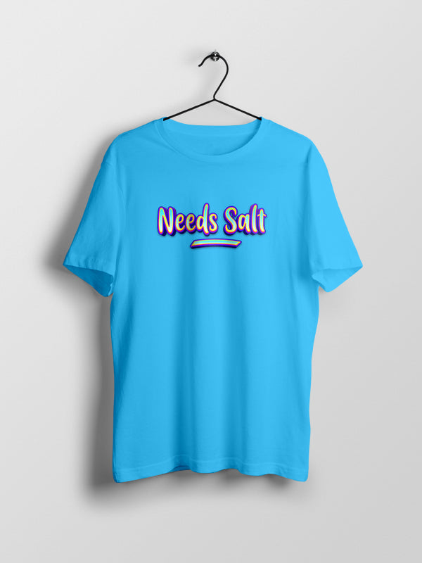 Needs Salt- Blue Crew Neck Chef T-shirt