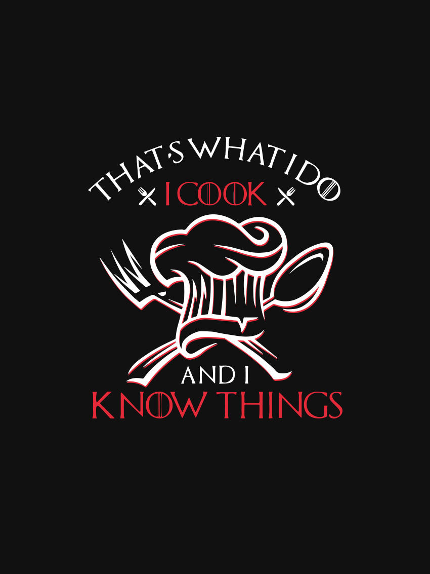 Cook and Know Things- Black Crew Neck Chef T-shirt