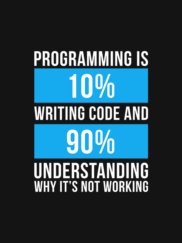 Programming Is- Black Round Neck Coding T-shirt