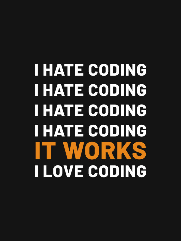 I hate Coding- Black Round Neck Coding T-shirt