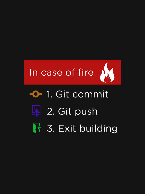 In Case of Fire- Black Round Neck Coding T-shirt