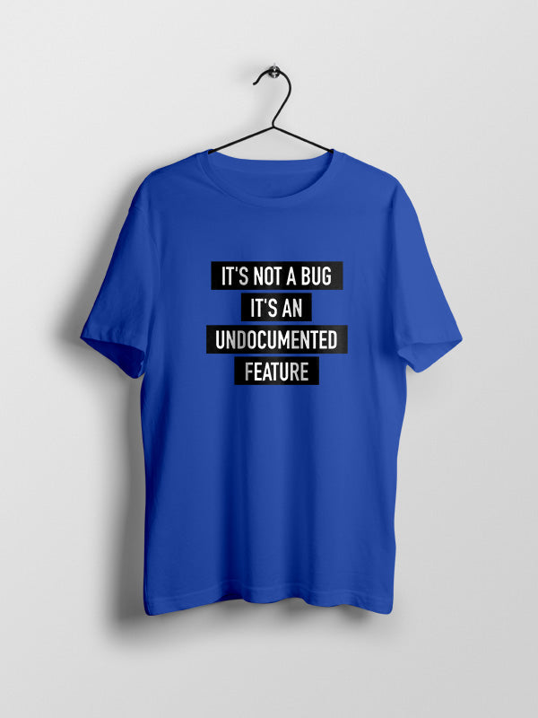 Undocumented Feature- Royal Blue Round Neck Coding T-shirt