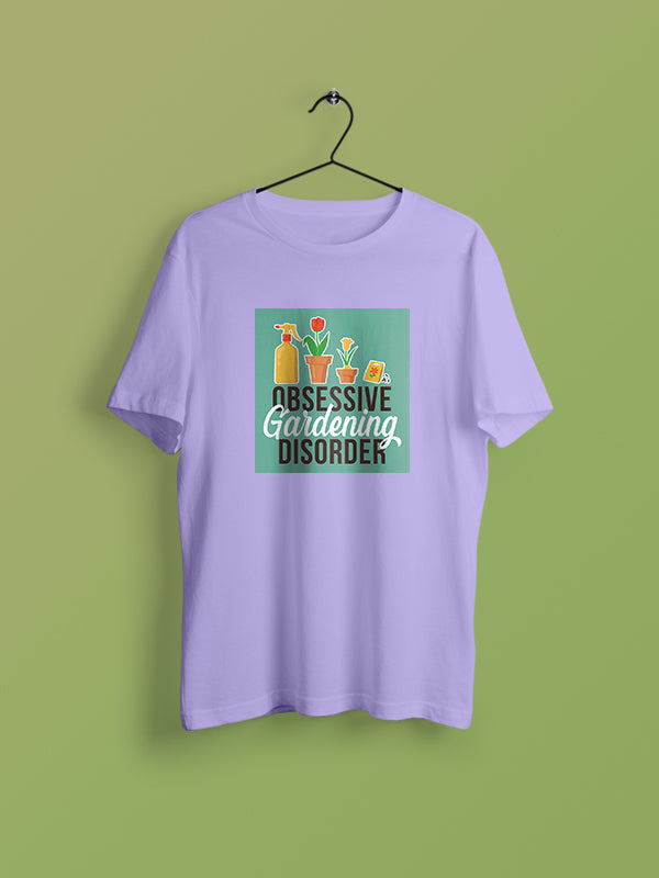 Obsessive Gardening Disorder- Lavender Round Neck Gardening T-shirt