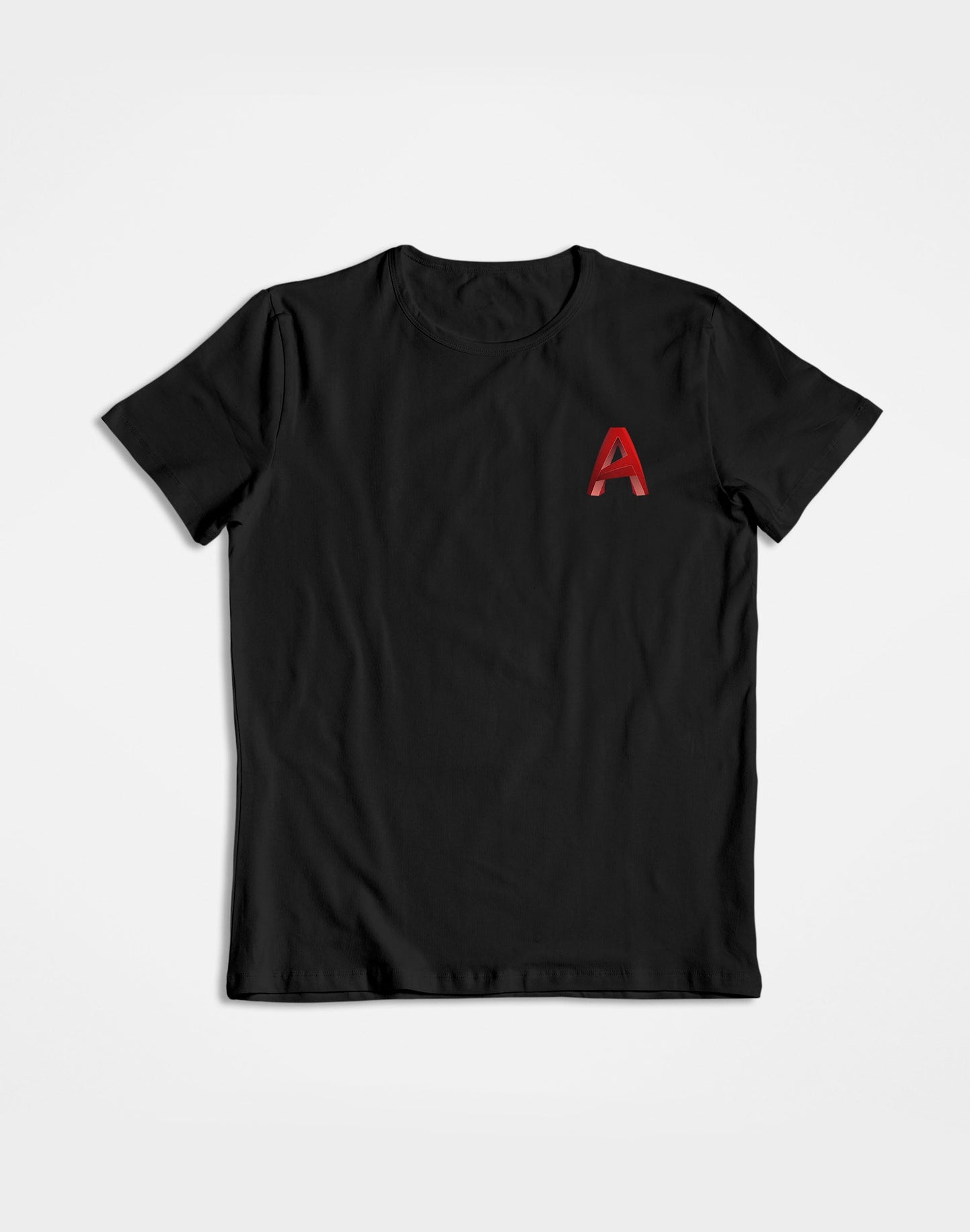 Autocad Logo- Black Round Neck Interior Designer T-shirt