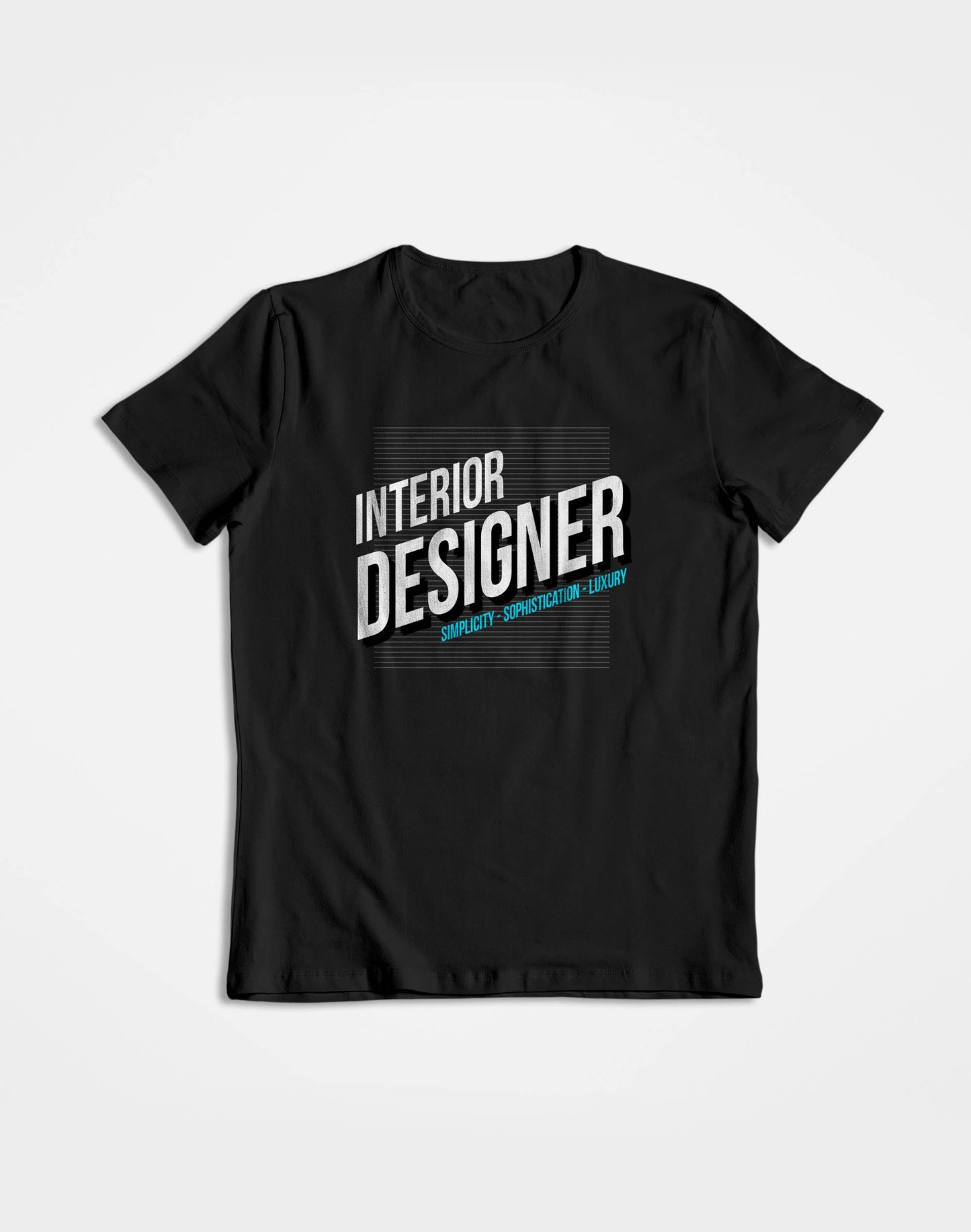 Interior Designer Graphic- Black Round Neck Interior Designer T-shirt
