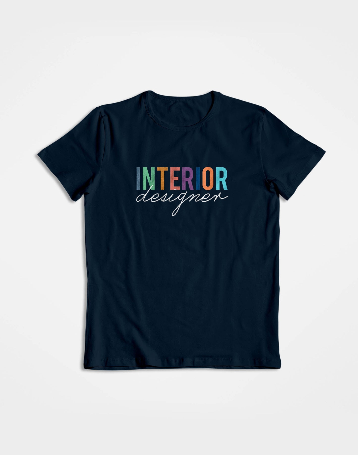 Interior Designer Colored- Navy Blue Round Neck Interior Designer T-shirt