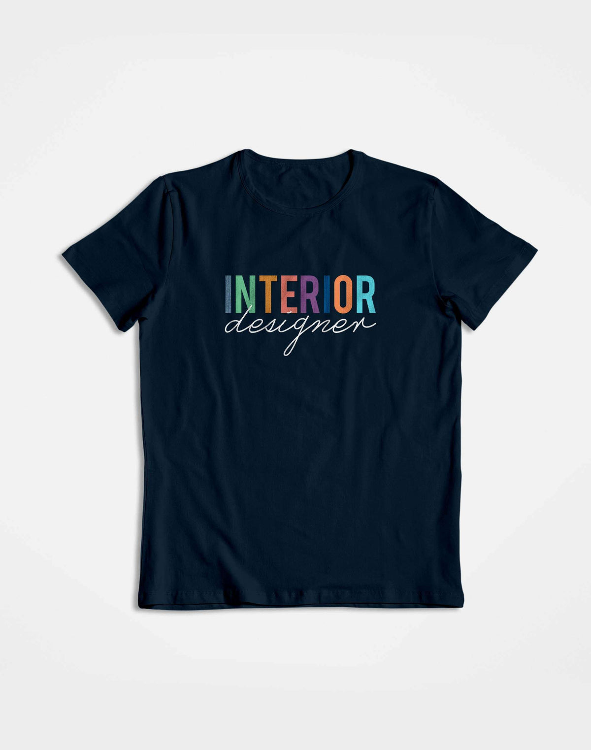 Interior Designer Colored- Navy Blue Round Neck Interior Designer T-shirt