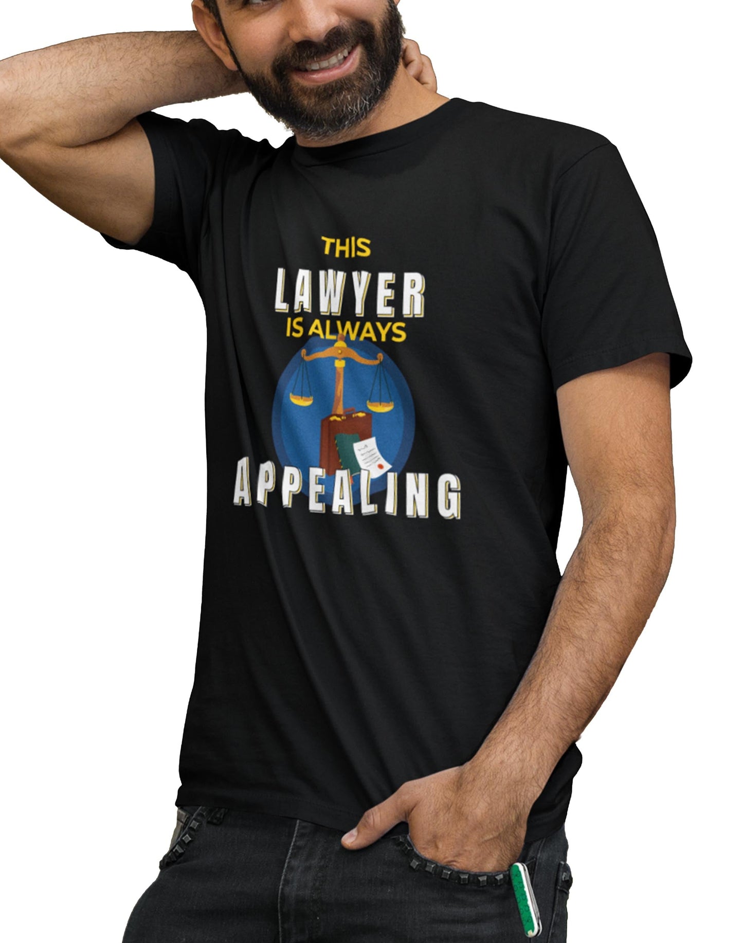 Lawyer is Appealing- Black Round Neck Lawyer T-shirt