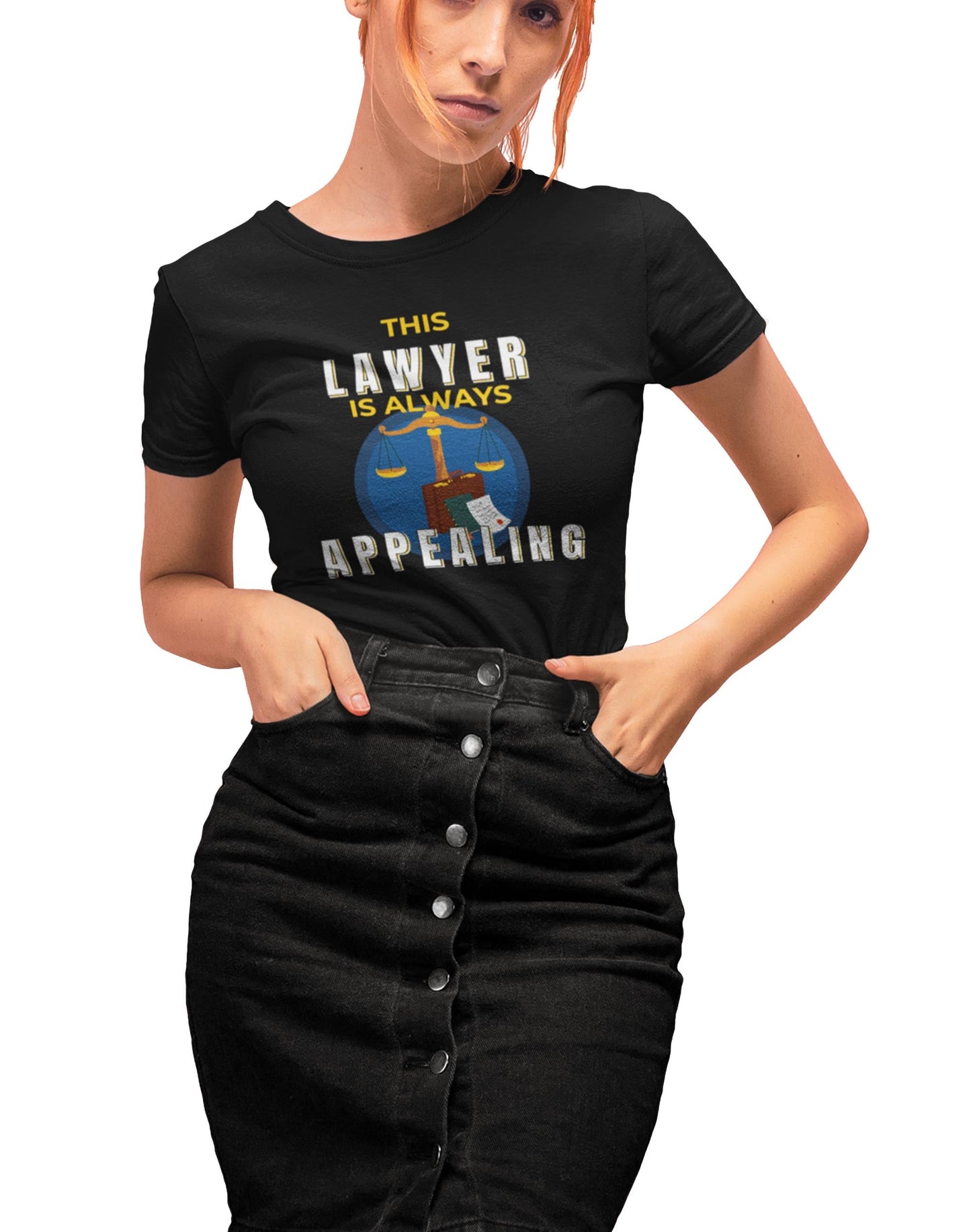Lawyer is Appealing- Black Round Neck Lawyer T-shirt