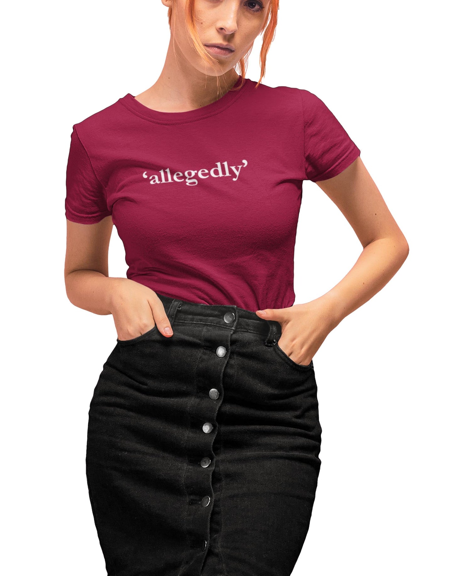 allegedly- Red Round Neck Lawyer T-shirt