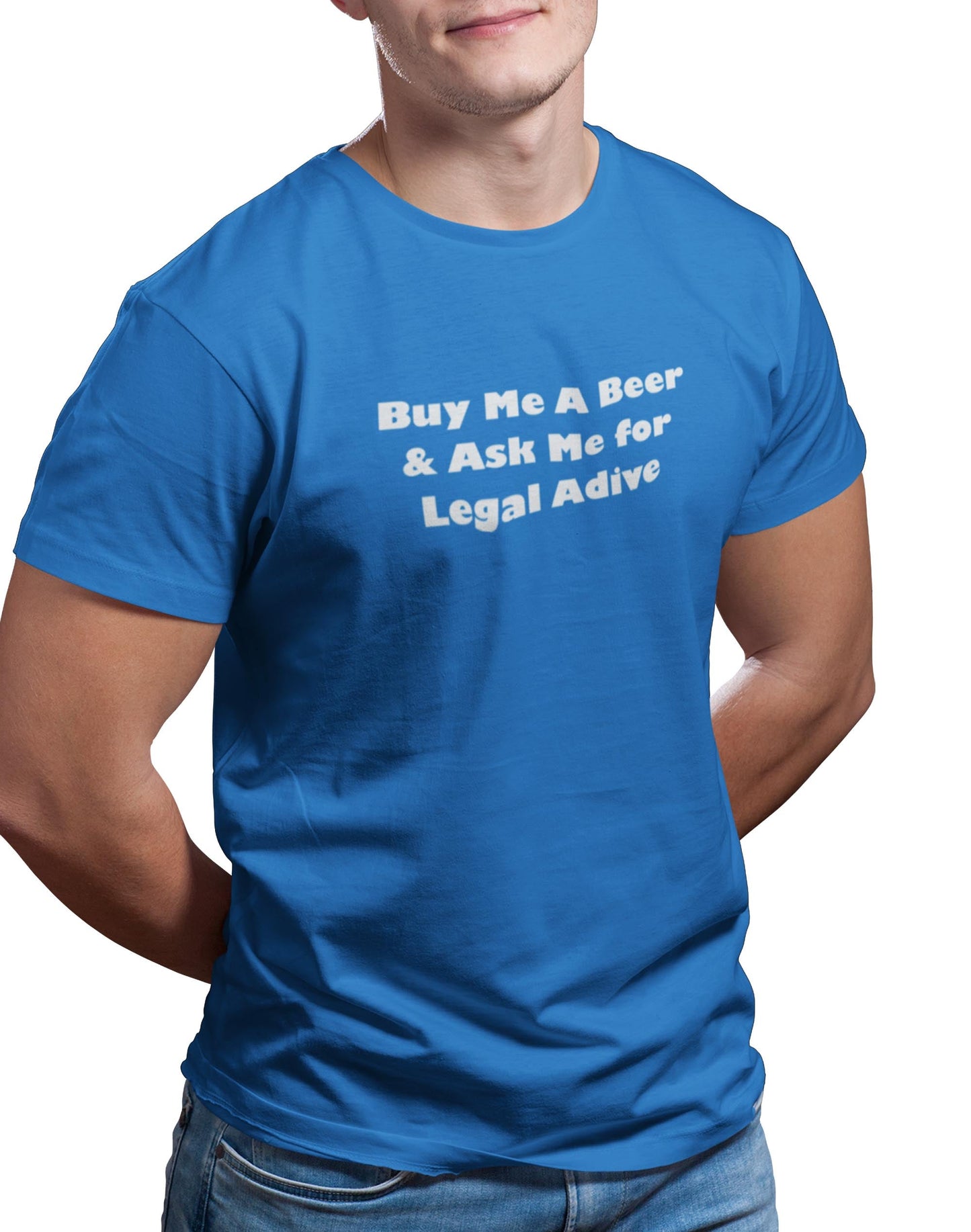 Beer for Legal Advice- Blue Round Neck Lawyer T-shirt