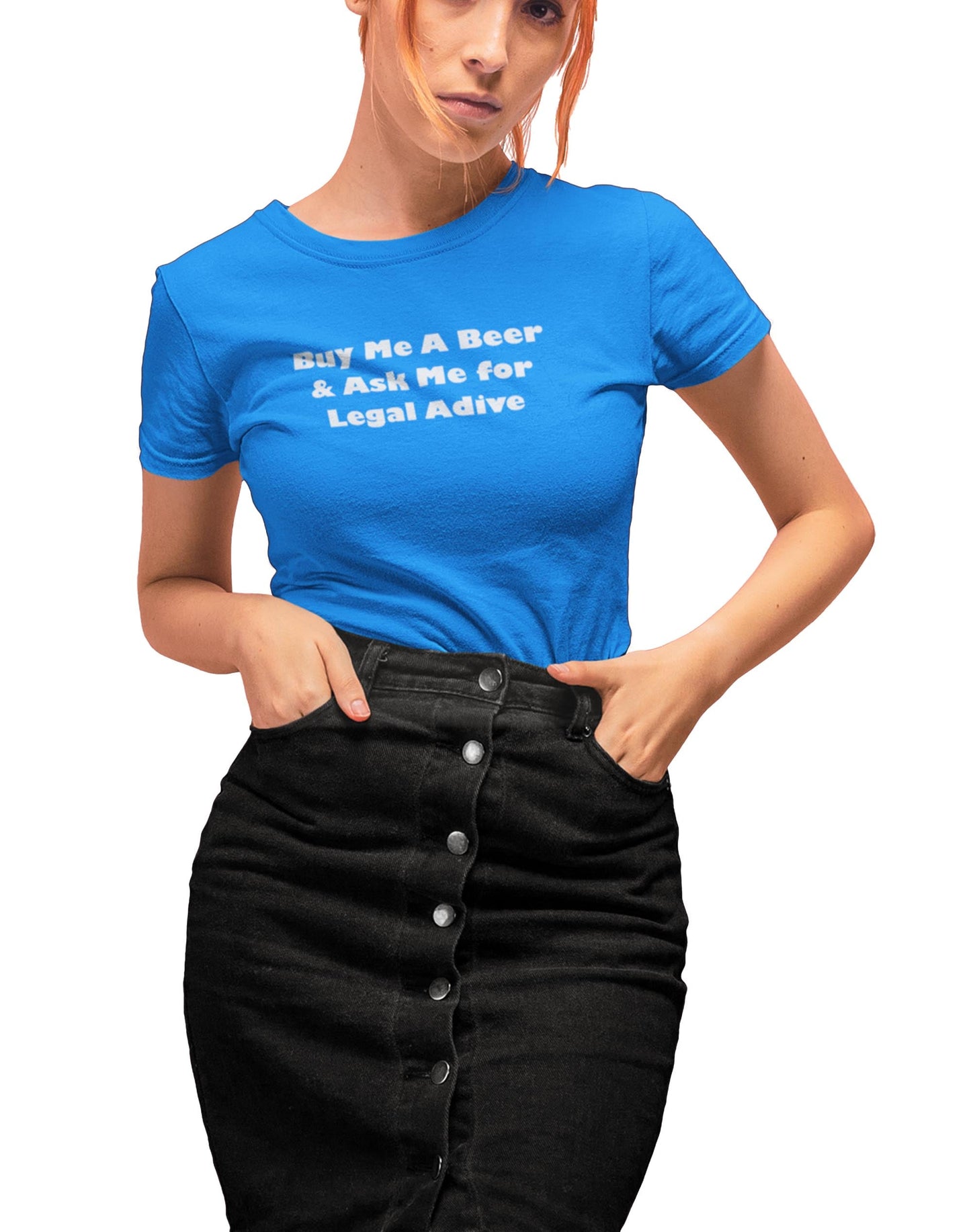 Beer for Legal Advice- Blue Round Neck Lawyer T-shirt