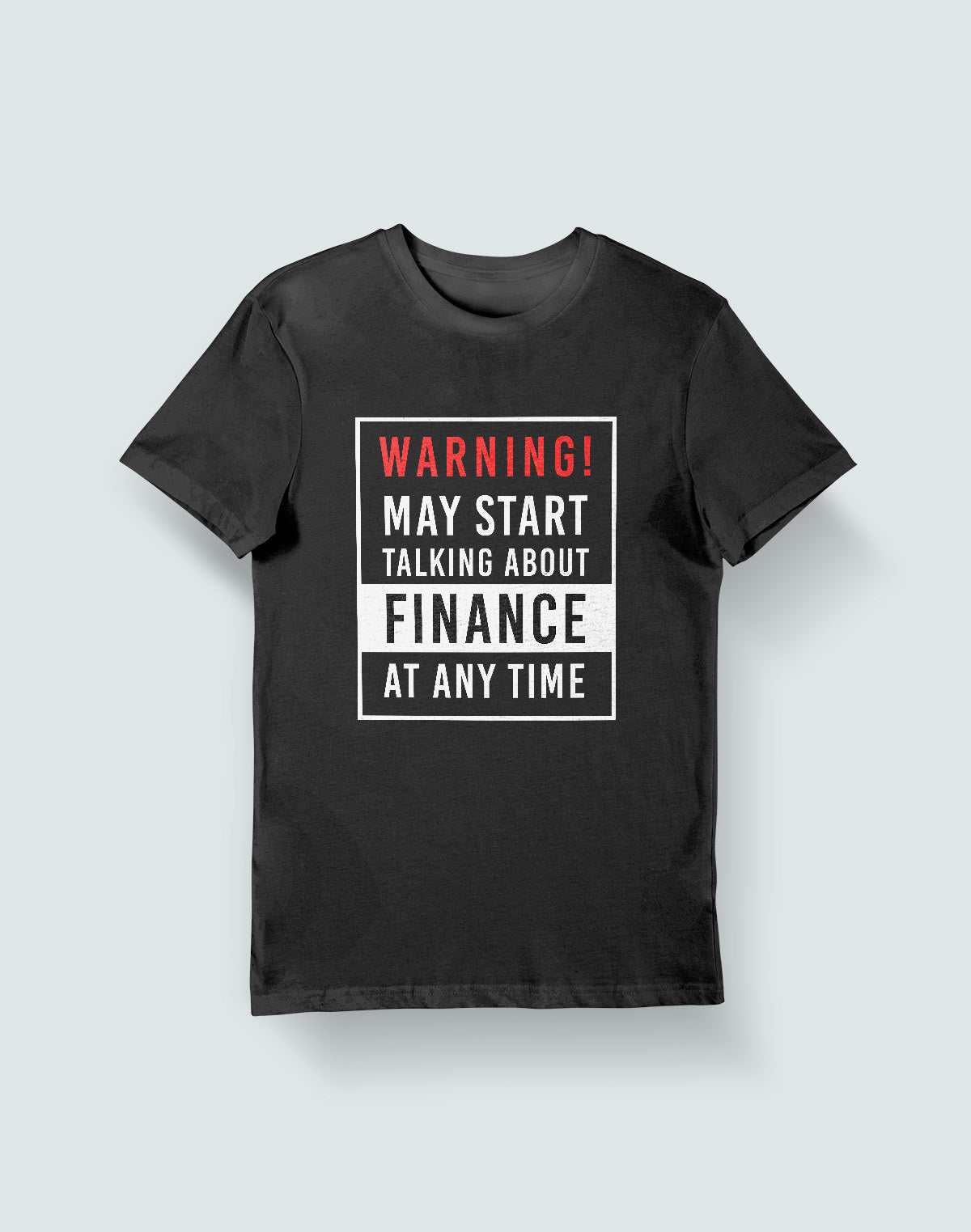 May start talking about finance- Black Round Neck Stock Trading T-shirt