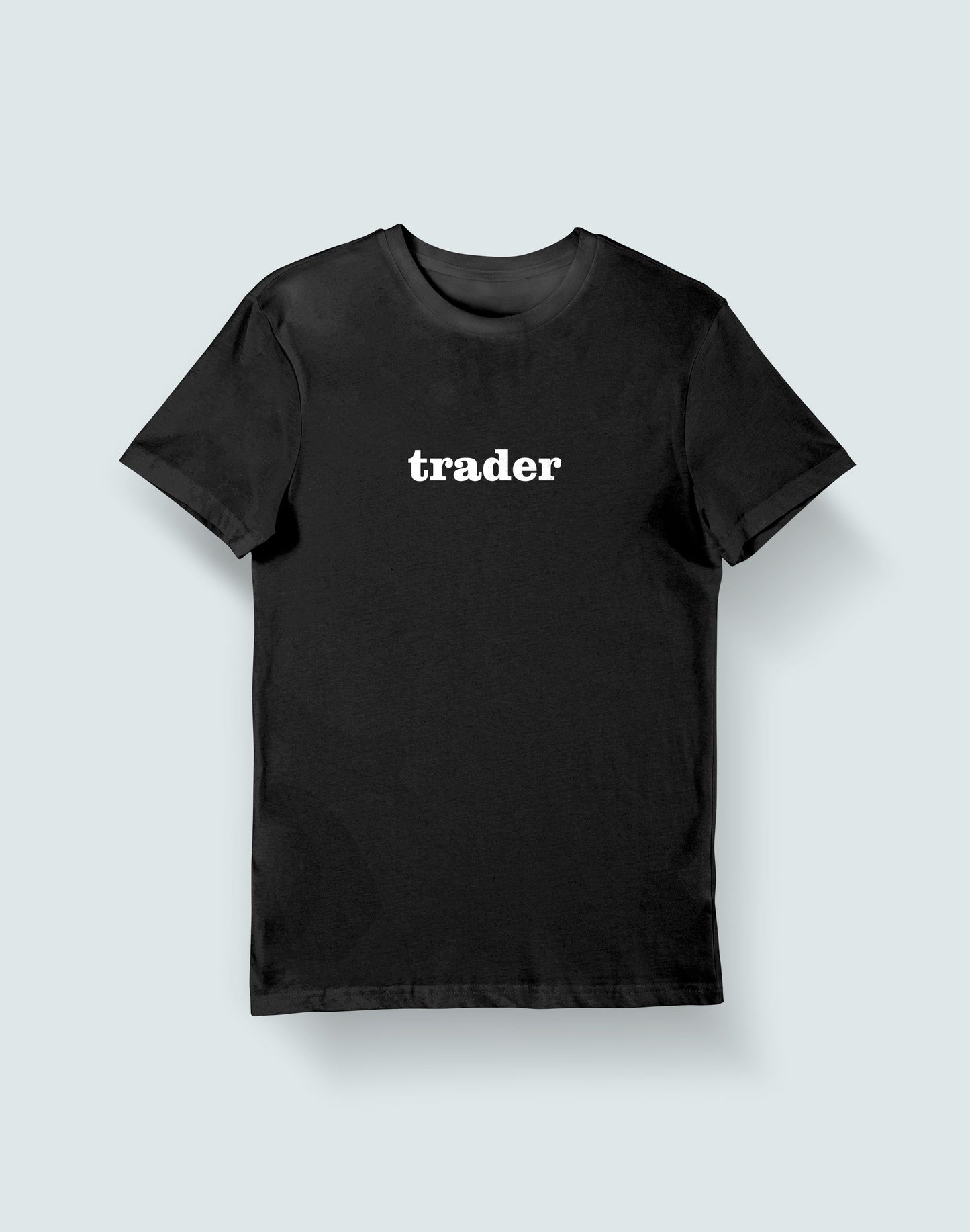 Trader- Black Round Neck Stock Trading T-shirt