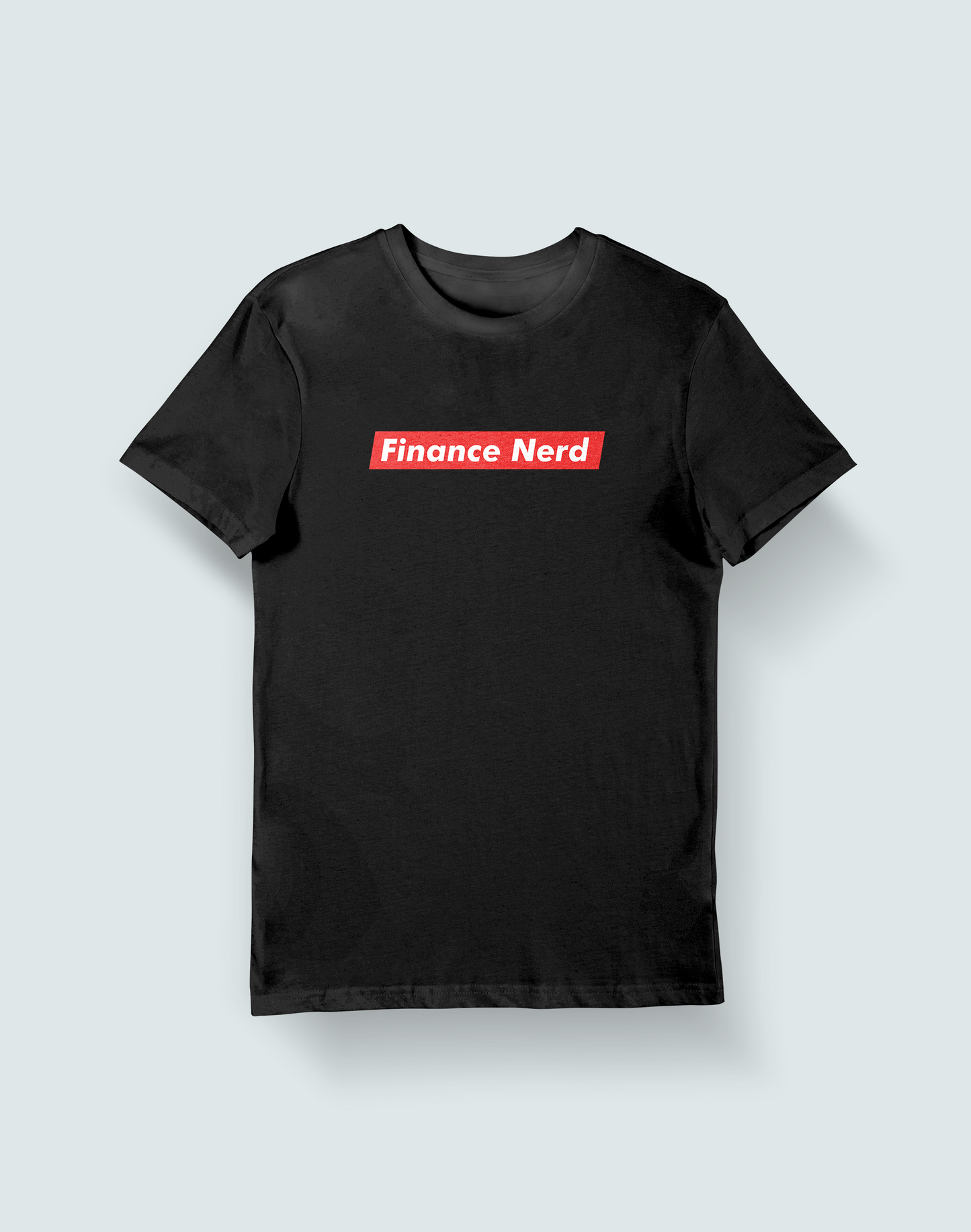 Finance Nerd- Black Round Neck Stock Trading T-shirt