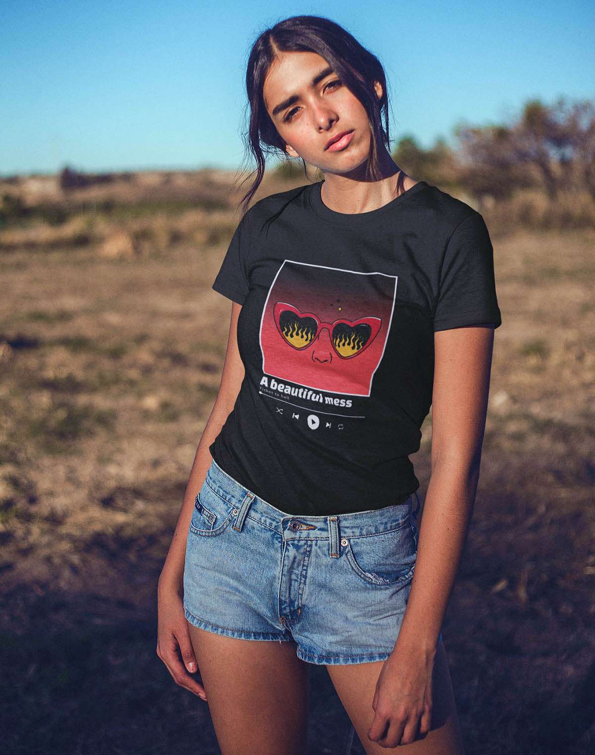 Play a Song - Black Round Neck Music T-shirt