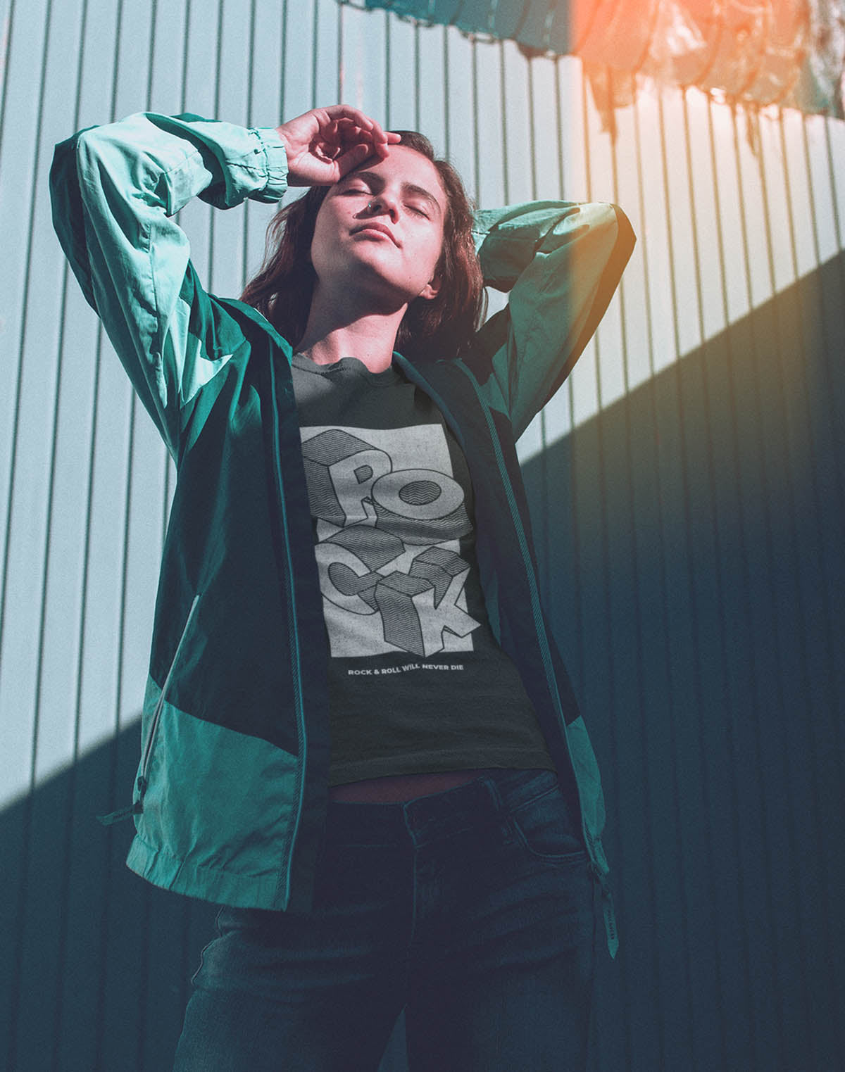 Rock - Black Round Neck Music T-shirt