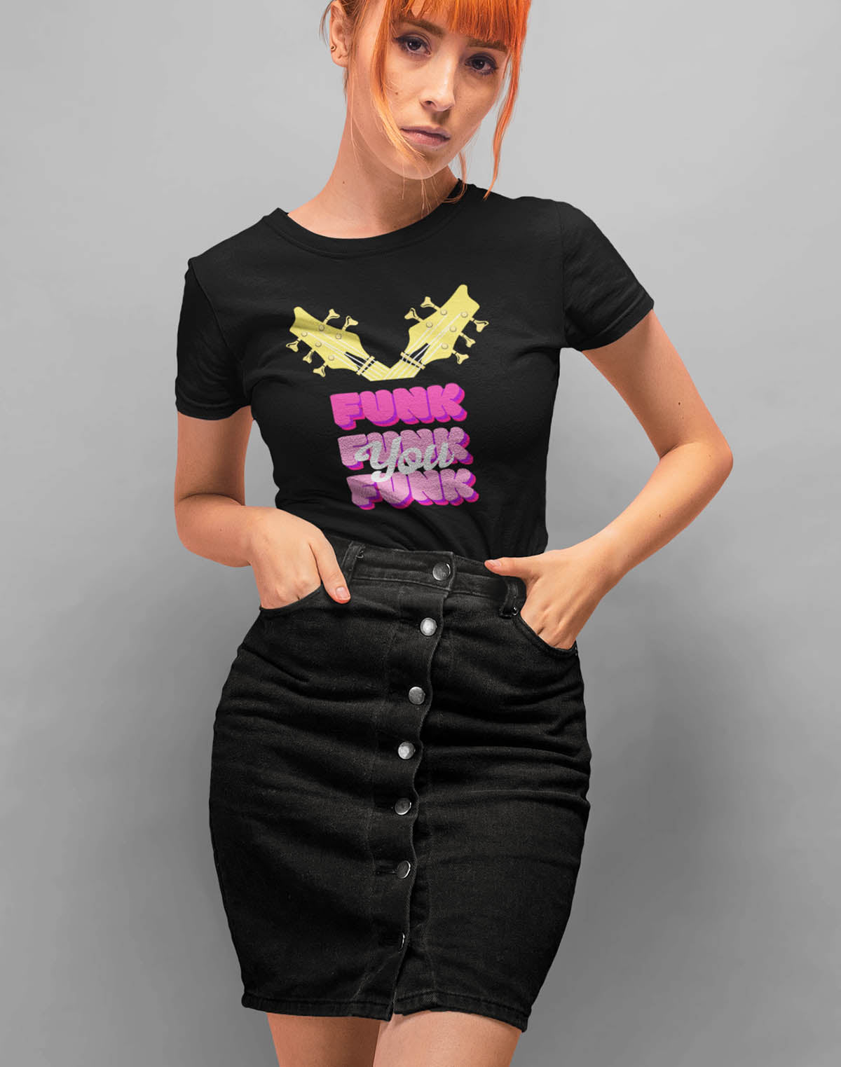 Funk You - Black Round Neck Music T-shirt