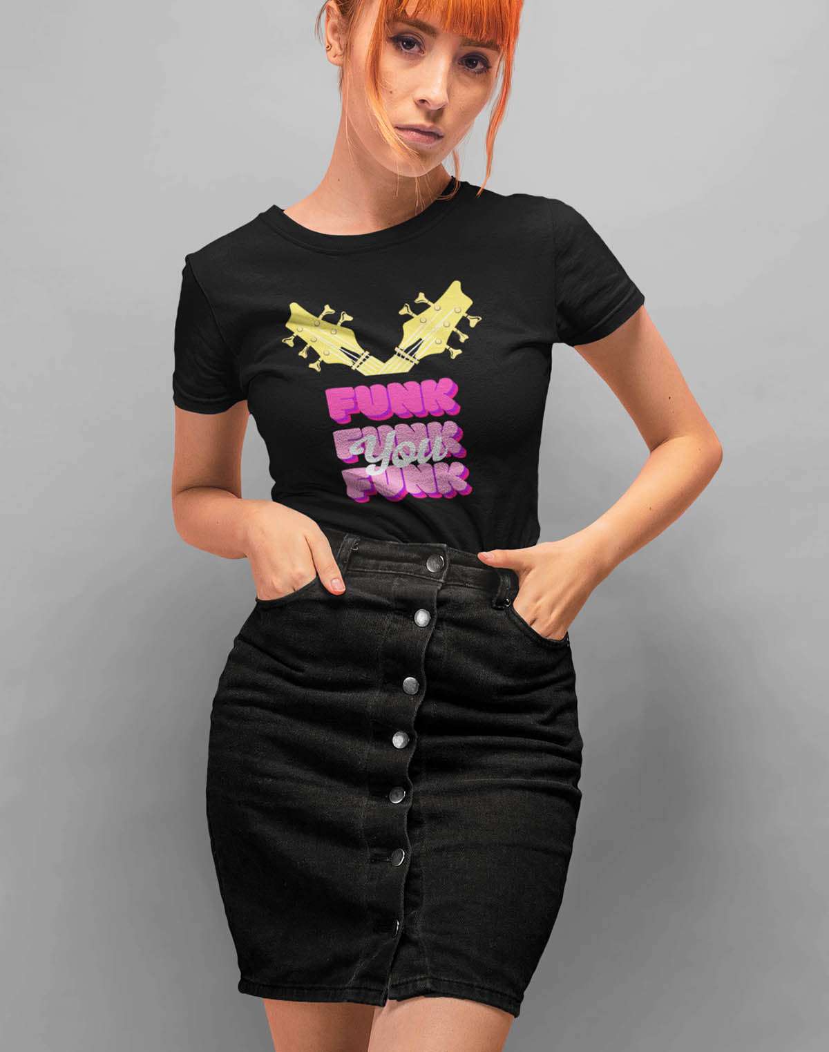 Funk You - Black Round Neck Music T-shirt