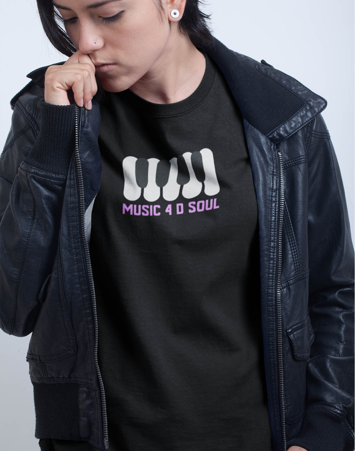 Music for Soul - Black Round Neck Music T-shirt