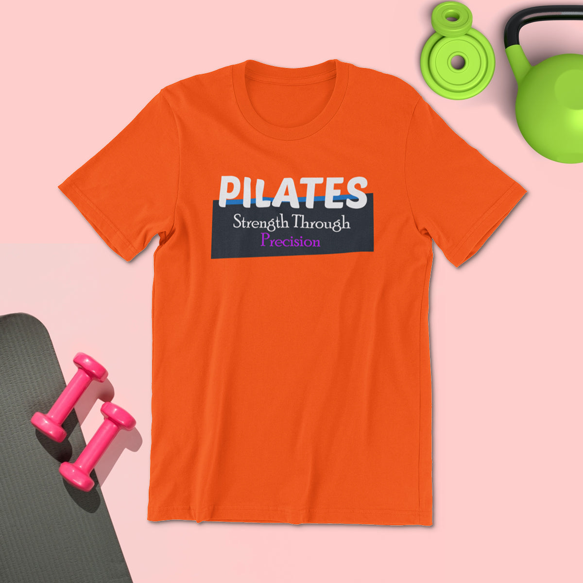 Pilates Precision- Orange Round Neck Pilates T-shirt