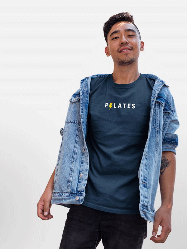 Pilates Power - Navy Blue Round Neck Pilates T-shirt