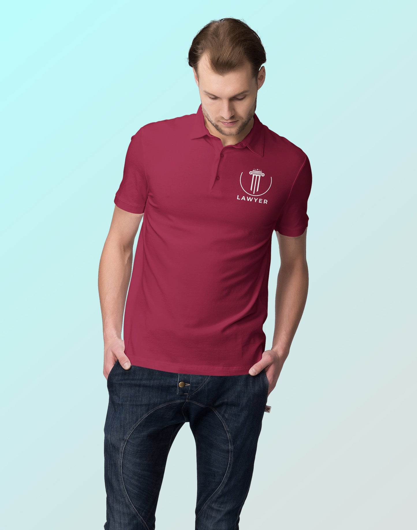 Lawyer Minimal- Maroon Lawyer Polo T-shirt