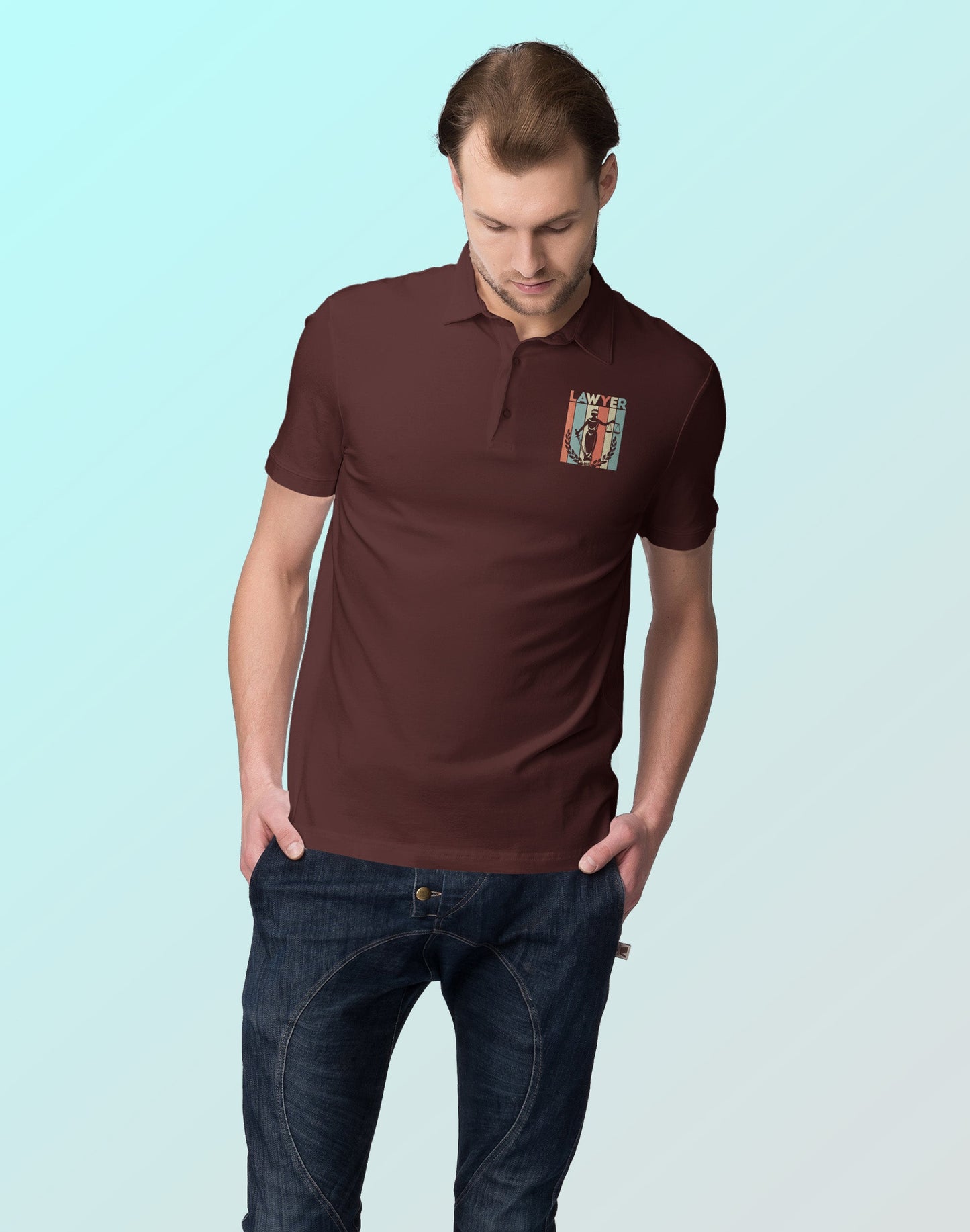 Lawyer Multicolor- Coffee Brown Lawyer Polo T-shirt