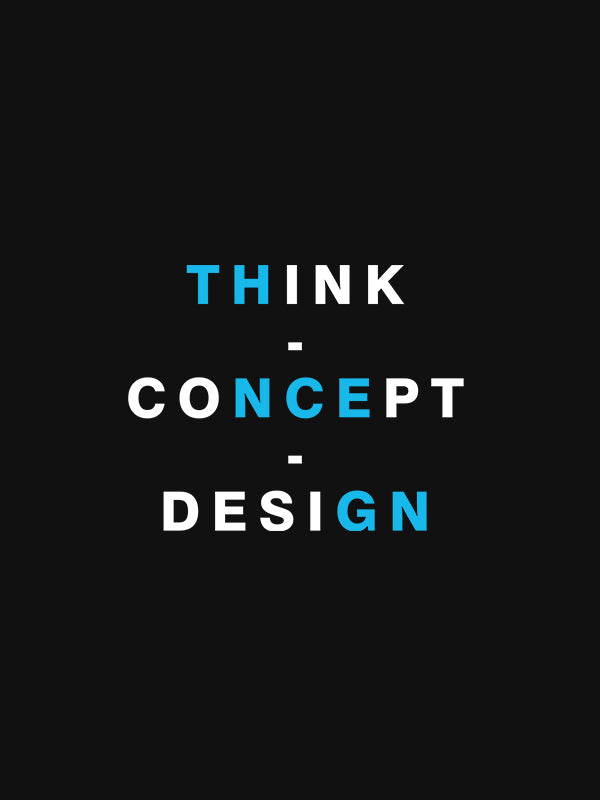 Think Concept Design- Black Round Neck UI UX T-shirt
