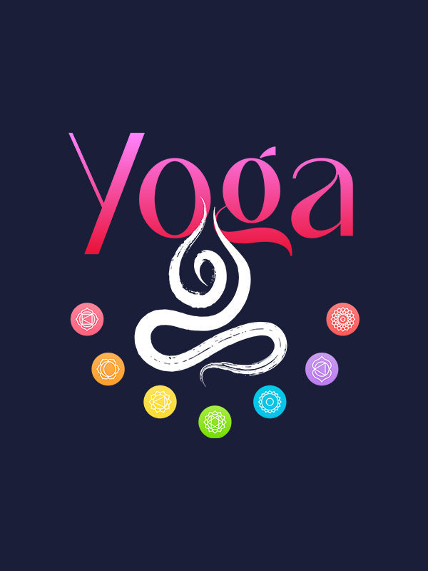Yoga Graphic- Navy Blue Round Neck Yoga T-shirt