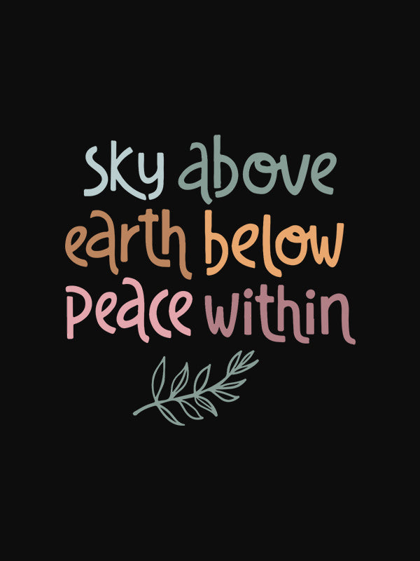 Peace Within- Black Round Neck Yoga T-shirt