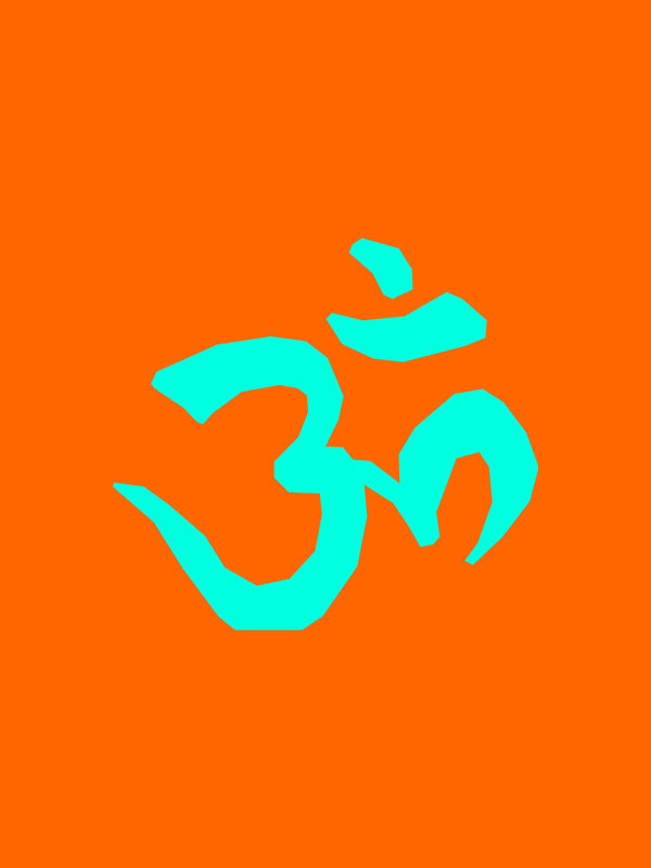 Om Symbol- Orange Round Neck Yoga T-shirt