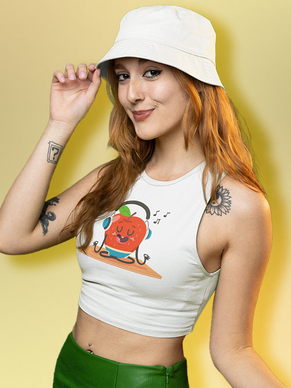 Meditation- White Yoga Crop Tank Top