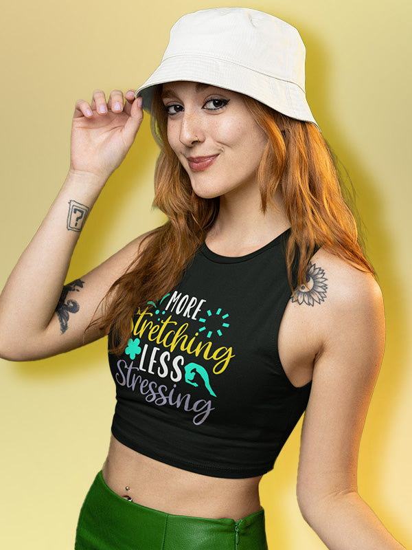 More Stretching- Black Yoga Crop Tank Top