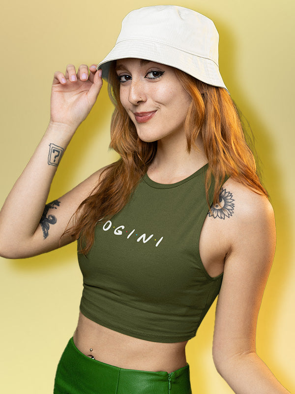 Yogini- Olive Green Yoga Crop Tank Top