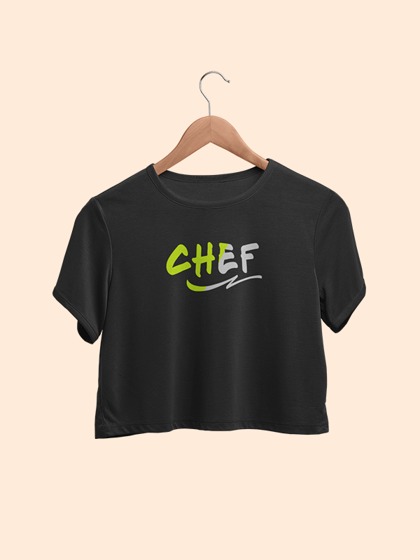 Chef Street Style- Black Chef Crop Top