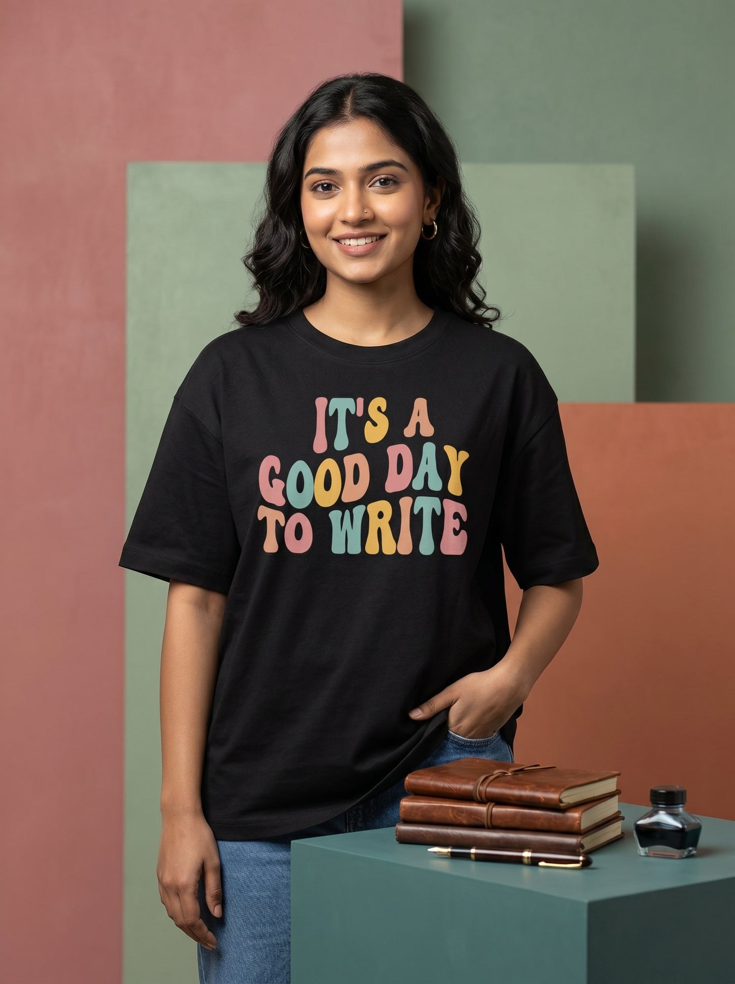 It's A Good Day to Write- Black Round Neck Writer T-shirt