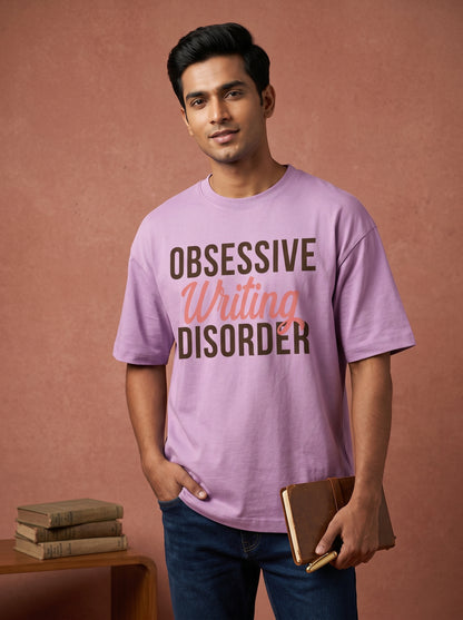 Obsessive Writing Disorder- Light Pink Round Neck Writer T-shirt