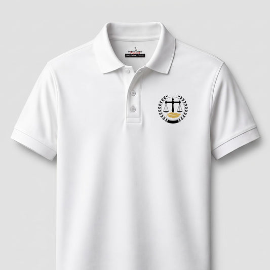 Advocate Logo Pocket- White Lawyer Polo T-shirt