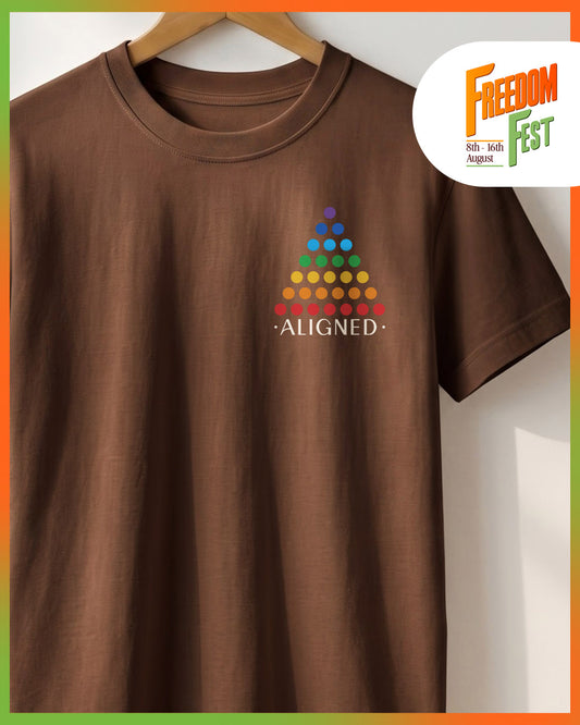 Aligned- Coffee Brown Round Neck Yoga T-shirt
