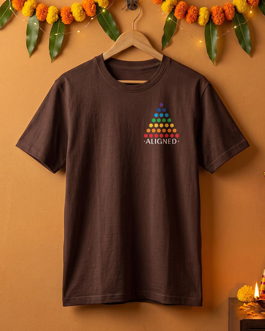 Aligned- Coffee Brown Round Neck Yoga T-shirt