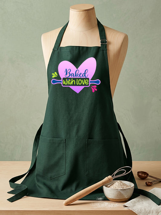 Baked with Love - Bottle Green Apron