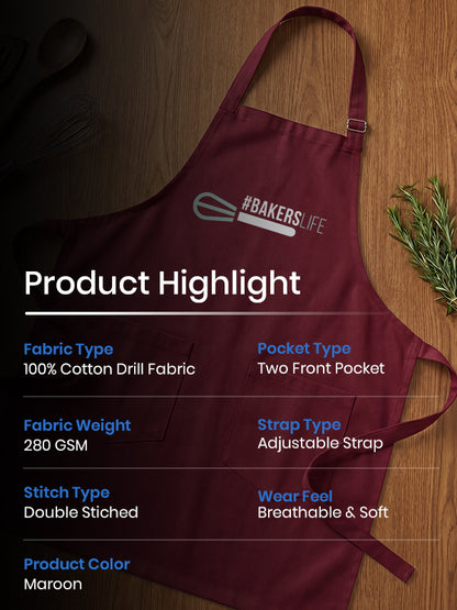 Baker's Life - Maroon Apron