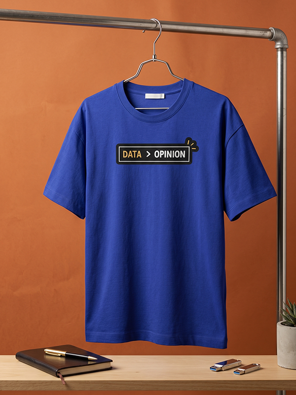 Data Opinion - Royal Blue Corporate Round Neck T-shirt