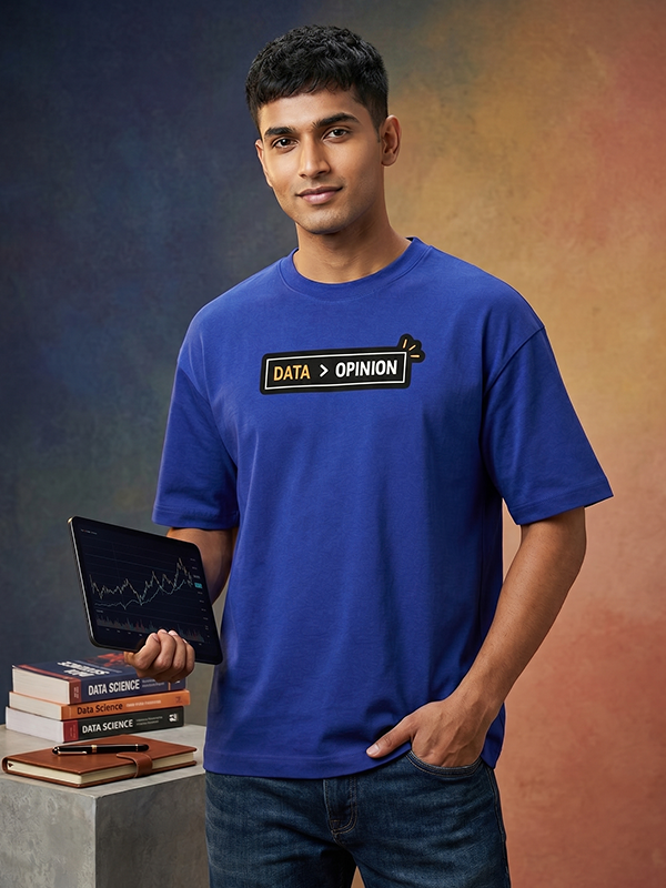 Data Opinion - Royal Blue Corporate Round Neck T-shirt