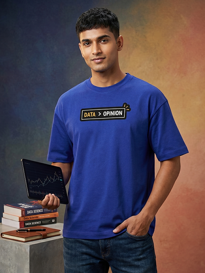 Data Opinion - Royal Blue Corporate Round Neck T-shirt
